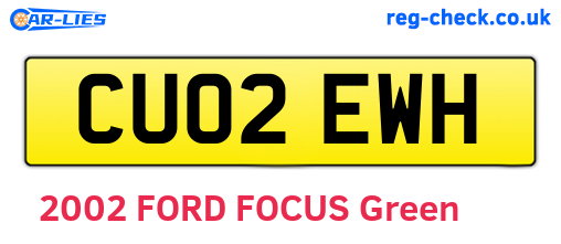 CU02EWH are the vehicle registration plates.