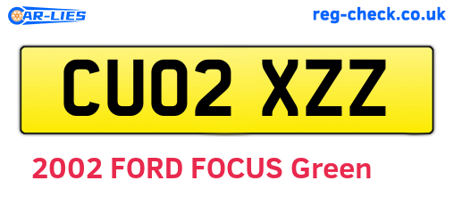 CU02XZZ are the vehicle registration plates.