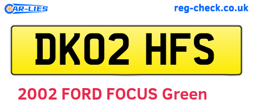 DK02HFS are the vehicle registration plates.
