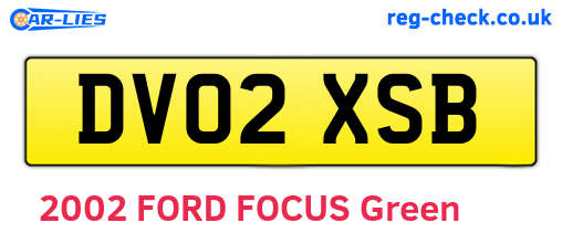 DV02XSB are the vehicle registration plates.