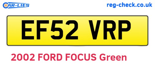 EF52VRP are the vehicle registration plates.