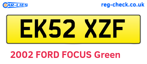 EK52XZF are the vehicle registration plates.