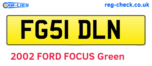 FG51DLN are the vehicle registration plates.