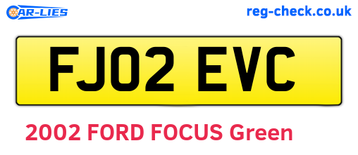 FJ02EVC are the vehicle registration plates.