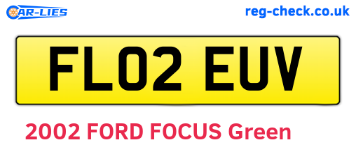 FL02EUV are the vehicle registration plates.
