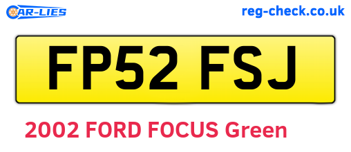 FP52FSJ are the vehicle registration plates.