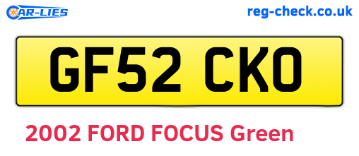 GF52CKO are the vehicle registration plates.