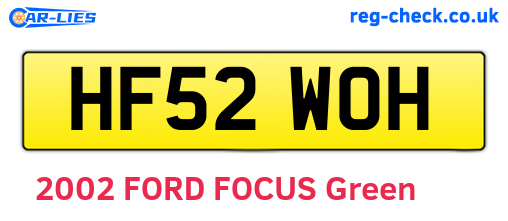 HF52WOH are the vehicle registration plates.