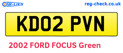KD02PVN are the vehicle registration plates.