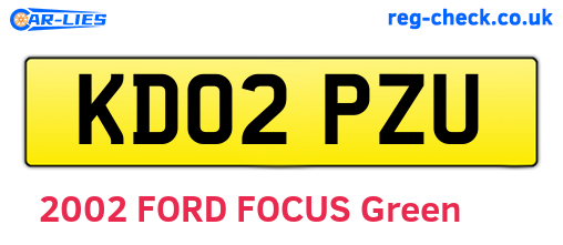 KD02PZU are the vehicle registration plates.