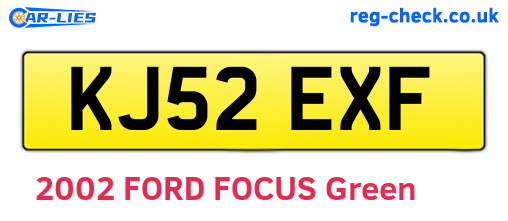 KJ52EXF are the vehicle registration plates.