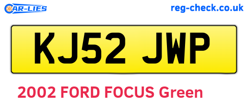 KJ52JWP are the vehicle registration plates.