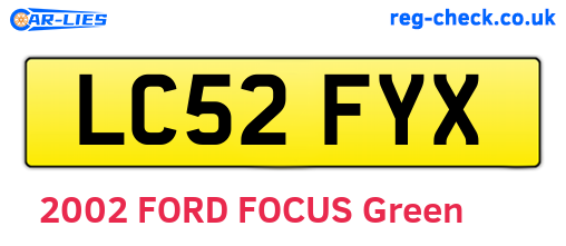LC52FYX are the vehicle registration plates.