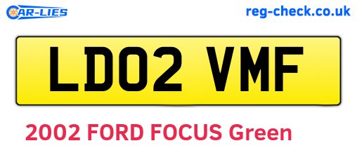LD02VMF are the vehicle registration plates.