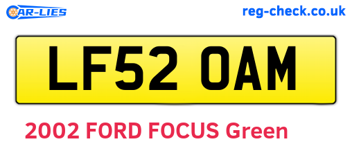 LF52OAM are the vehicle registration plates.