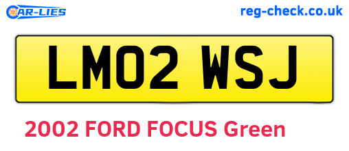 LM02WSJ are the vehicle registration plates.