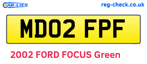 MD02FPF are the vehicle registration plates.