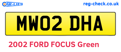 MW02DHA are the vehicle registration plates.