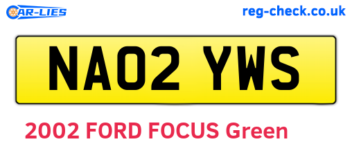 NA02YWS are the vehicle registration plates.