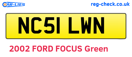 NC51LWN are the vehicle registration plates.