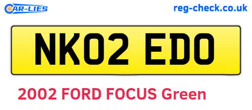 NK02EDO are the vehicle registration plates.