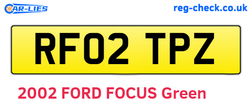 RF02TPZ are the vehicle registration plates.