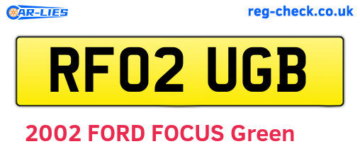 RF02UGB are the vehicle registration plates.