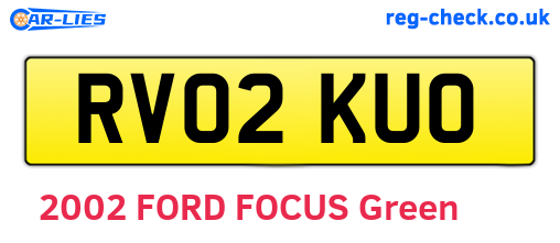 RV02KUO are the vehicle registration plates.