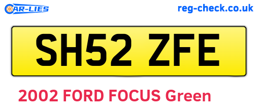 SH52ZFE are the vehicle registration plates.