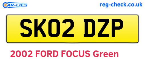 SK02DZP are the vehicle registration plates.