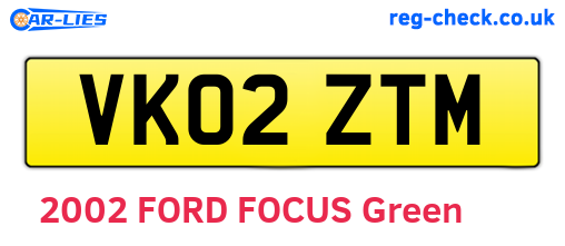 VK02ZTM are the vehicle registration plates.