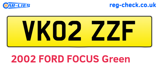 VK02ZZF are the vehicle registration plates.