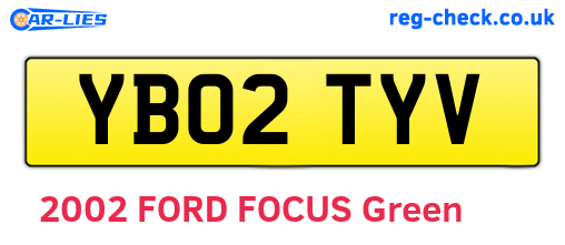 YB02TYV are the vehicle registration plates.