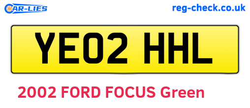 YE02HHL are the vehicle registration plates.