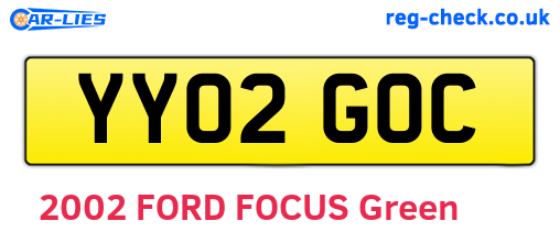 YY02GOC are the vehicle registration plates.