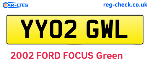 YY02GWL are the vehicle registration plates.