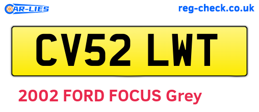 CV52LWT are the vehicle registration plates.