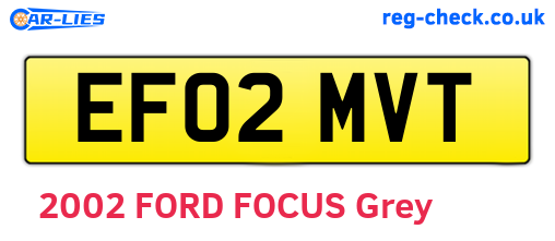 EF02MVT are the vehicle registration plates.