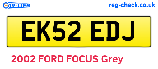 EK52EDJ are the vehicle registration plates.