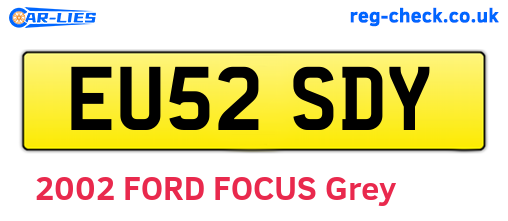 EU52SDY are the vehicle registration plates.