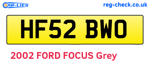HF52BWO are the vehicle registration plates.