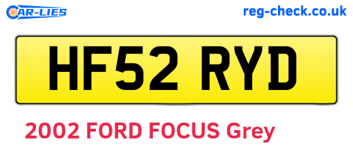 HF52RYD are the vehicle registration plates.