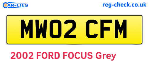 MW02CFM are the vehicle registration plates.
