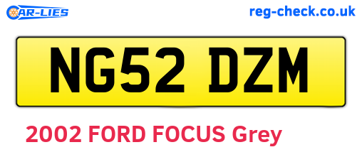 NG52DZM are the vehicle registration plates.