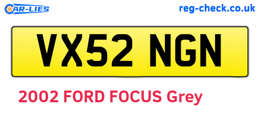 VX52NGN are the vehicle registration plates.