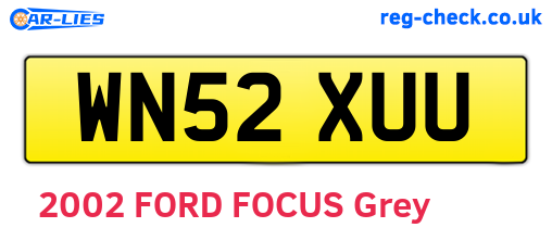 WN52XUU are the vehicle registration plates.