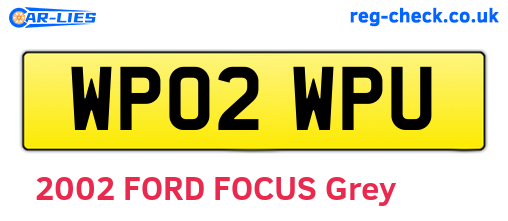 WP02WPU are the vehicle registration plates.