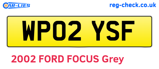 WP02YSF are the vehicle registration plates.