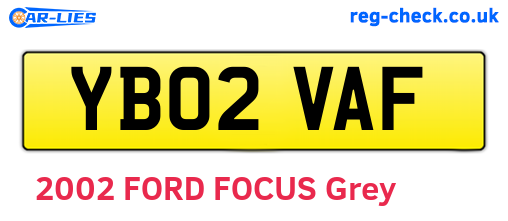 YB02VAF are the vehicle registration plates.