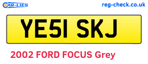 YE51SKJ are the vehicle registration plates.